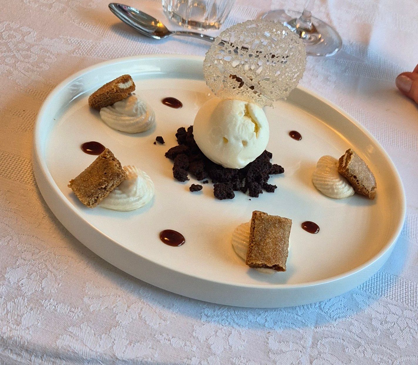 Assiette dessert au chocolat et glace